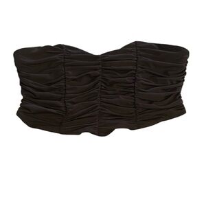 Forever 21 Black Ruched Crop Top